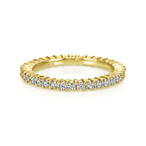 14K Yellow Gold Shared Prong Diamond Eternity Band