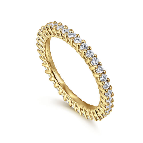 14K Yellow Gold Shared Prong Diamond Eternity Band