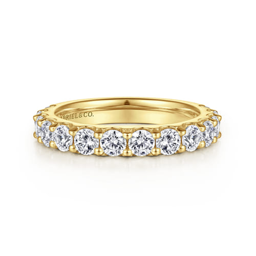 14K Yellow Gold Shared Prong Diamond Wedding Band 14K Yellow Gold Shared Prong Diamond Wedding Band