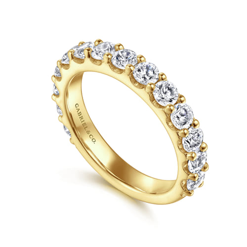 14K Yellow Gold Shared Prong Diamond Wedding Band 14K Yellow Gold Shared Prong Diamond Wedding Band