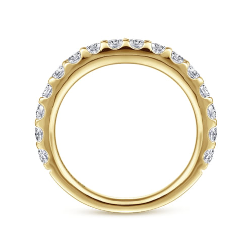 14K Yellow Gold Shared Prong Diamond Wedding Band
