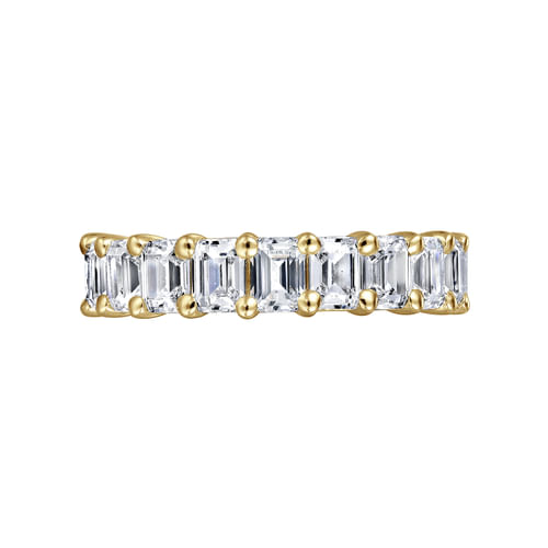 14K Yellow Gold Shared Prong Emerald Cut Diamond Eternity Band