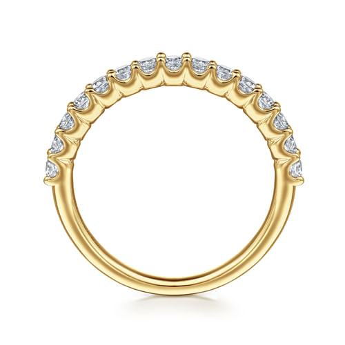 14K Yellow Gold Shared Prong Set Diamond Wedding Band