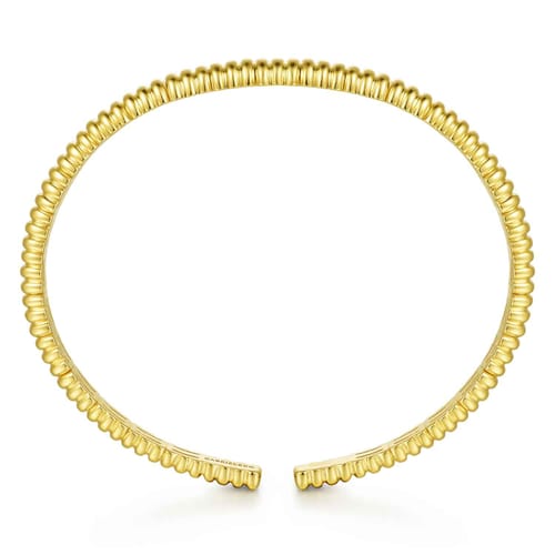14K Yellow Gold Shrimp Open Bangle 