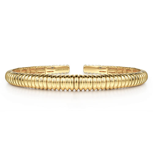 14K Yellow Gold Shrimp Open Bangle