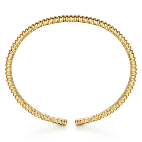 14K Yellow Gold Shrimp Open Bangle