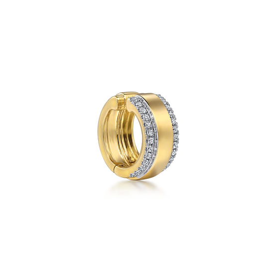 14K Yellow Gold Single Diamond Ear Cuff angle 2