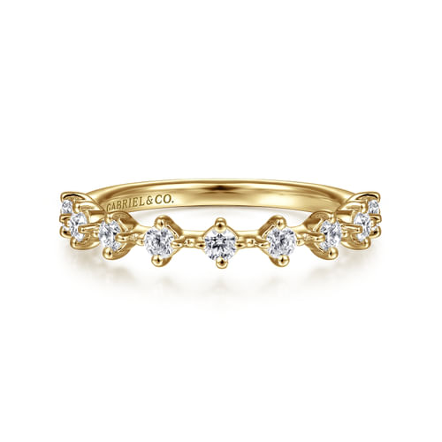 14K Yellow Gold Single Prong Diamond Anniversary Band