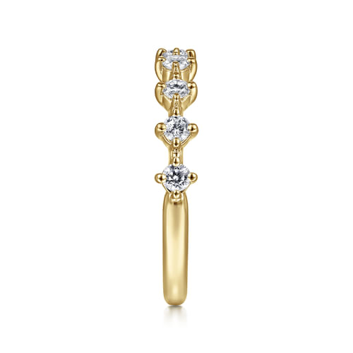 14K Yellow Gold Single Prong Diamond Anniversary Band