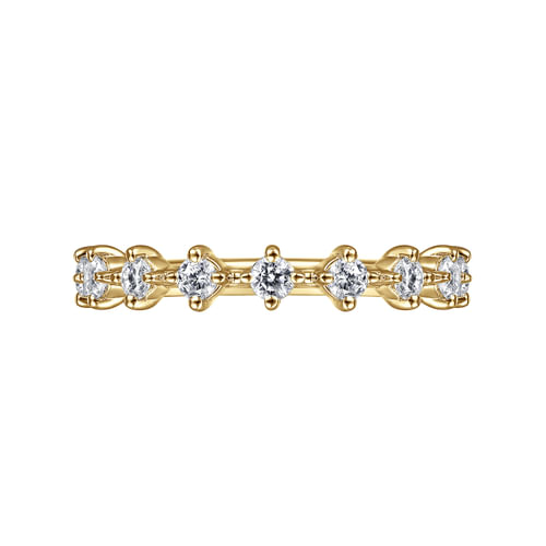 14K Yellow Gold Single Prong Diamond Anniversary Band
