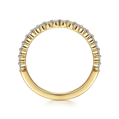 14K Yellow Gold Single Prong Diamond Anniversary Band