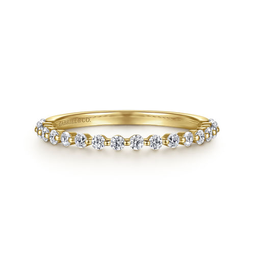 14K Yellow Gold Single Prong Diamond Anniversary Band