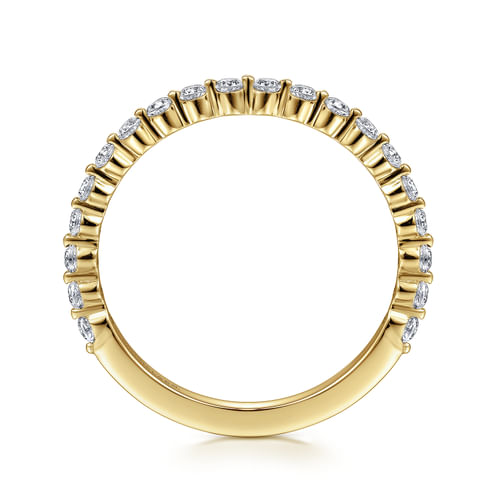 14K Yellow Gold Single Prong Diamond Anniversary Band