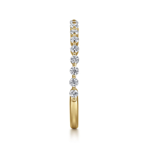 14K Yellow Gold Single Prong Diamond Anniversary Band