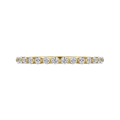 14K Yellow Gold Single Prong Diamond Anniversary Band