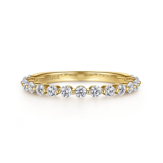 14K Yellow Gold Single Prong Diamond Anniversary Band