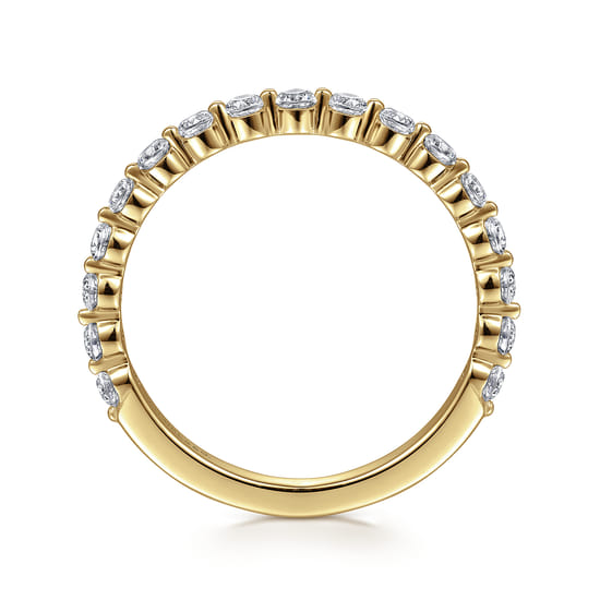 14K Yellow Gold Single Prong Diamond Anniversary Band angle 2
