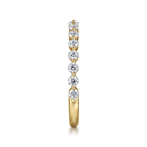 14K Yellow Gold Single Prong Diamond Anniversary Band