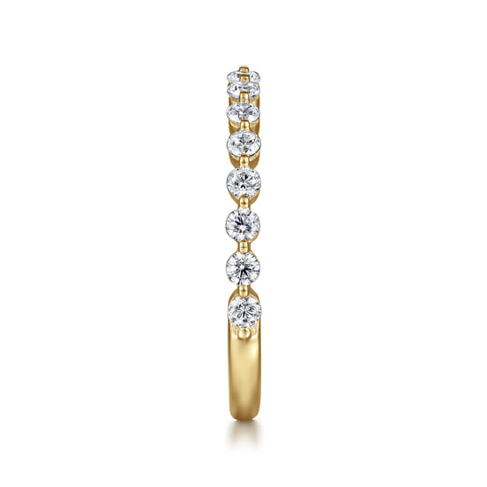 14K Yellow Gold Single Prong Diamond Anniversary Band angle 4