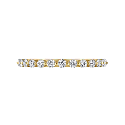 14K Yellow Gold Single Prong Diamond Anniversary Band