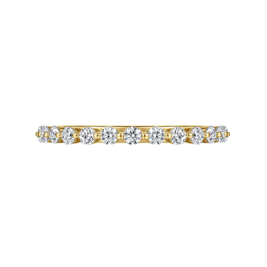 14K Yellow Gold Single Prong Diamond Anniversary Band angle 6