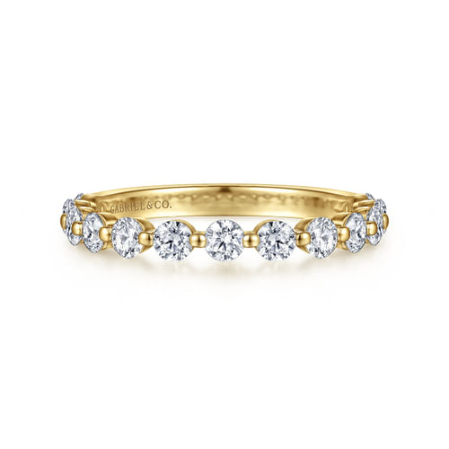 14K Yellow Gold Single Prong Diamond Anniversary Band