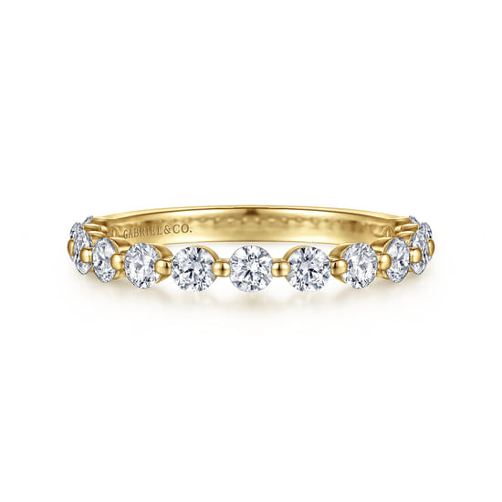 14K Yellow Gold Single Prong Diamond Anniversary Band 14K Yellow Gold Single Prong Diamond Anniversary Band