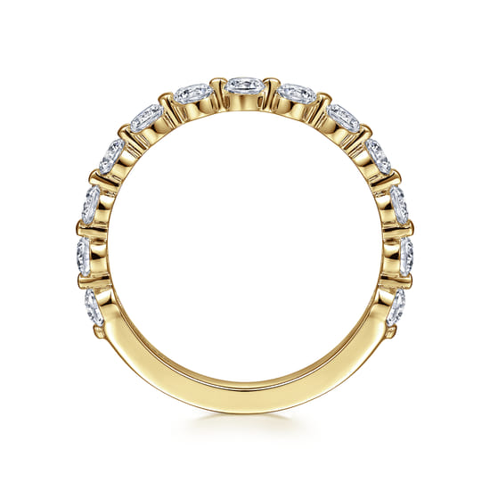 14K Yellow Gold Single Prong Diamond Anniversary Band angle 2 14K Yellow Gold Single Prong Diamond Anniversary Band angle 2