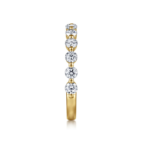 14K Yellow Gold Single Prong Diamond Anniversary Band