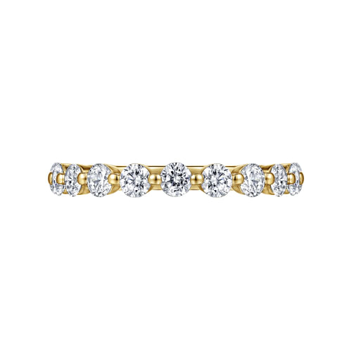 14K Yellow Gold Single Prong Diamond Anniversary Band