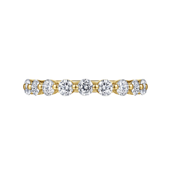 14K Yellow Gold Single Prong Diamond Anniversary Band angle 6 14K Yellow Gold Single Prong Diamond Anniversary Band angle 6