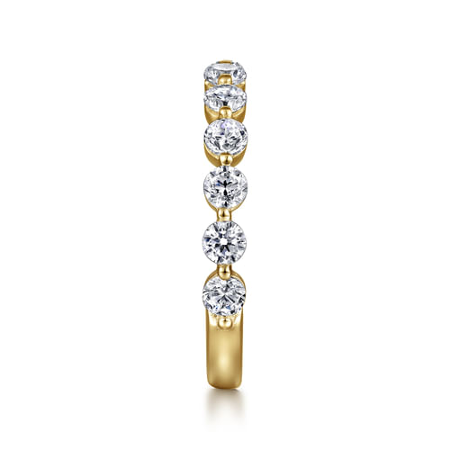 14K Yellow Gold Single Prong Diamond Anniversary Band