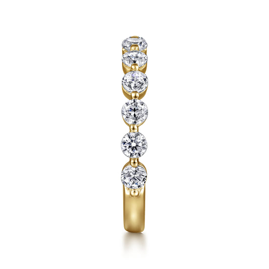 14K Yellow Gold Single Prong Diamond Anniversary Band angle 4 14K Yellow Gold Single Prong Diamond Anniversary Band angle 4
