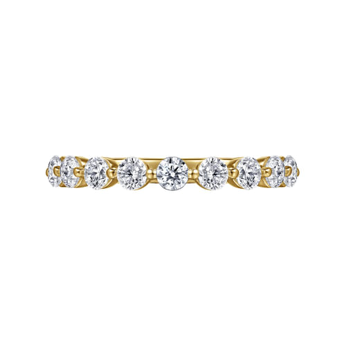 14K Yellow Gold Single Prong Diamond Anniversary Band