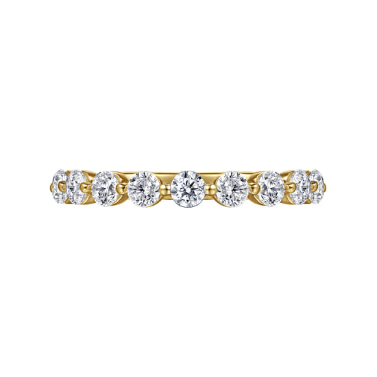 14K Yellow Gold Single Prong Diamond Anniversary Band angle 6 14K Yellow Gold Single Prong Diamond Anniversary Band angle 6