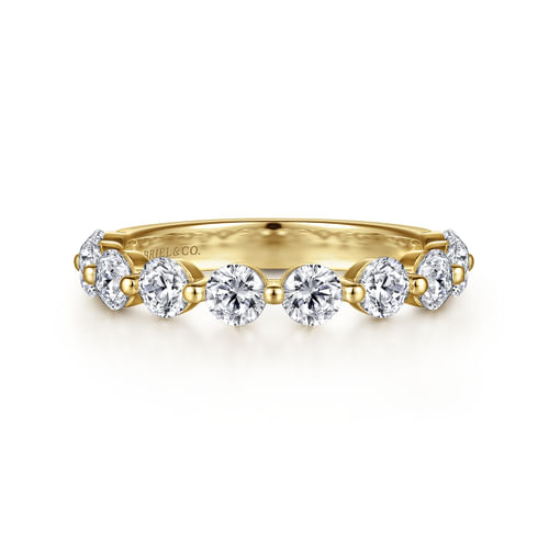 14K Yellow Gold Single Prong Diamond Anniversary Band