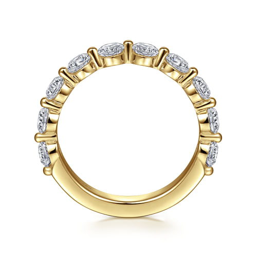 14K Yellow Gold Single Prong Diamond Anniversary Band