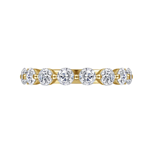 14K Yellow Gold Single Prong Diamond Anniversary Band