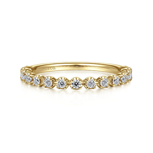 14K Yellow Gold Single Prong Diamond Band