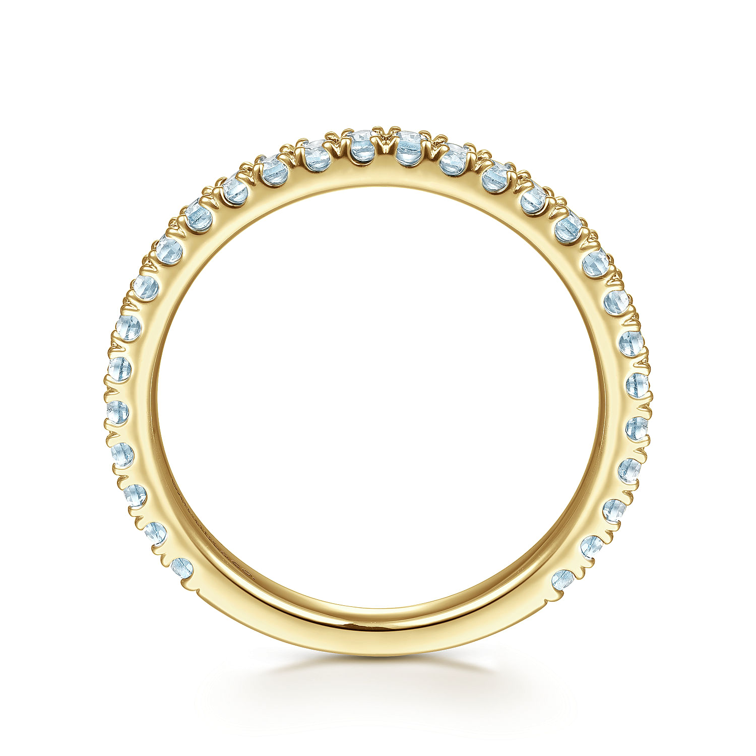 14K Yellow Gold Sky Blue Topaz Stackable Ring