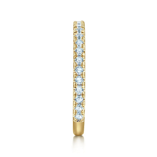 14K Yellow Gold Sky Blue Topaz Stackable Ring