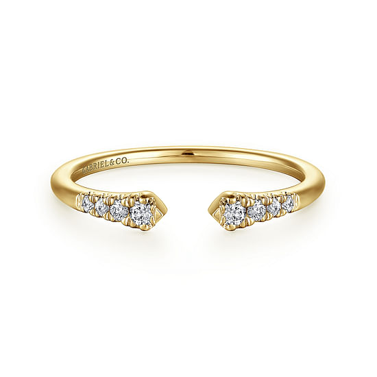 Gabriel - 14K Yellow Gold Split Diamond Stackable Ring