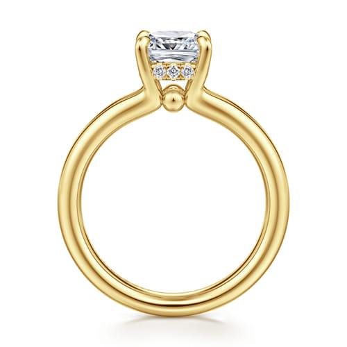14K Yellow Gold Split Shank Cushion Cut Diamond Engagement Ring 14K Yellow Gold Split Shank Cushion Cut Diamond Engagement Ring