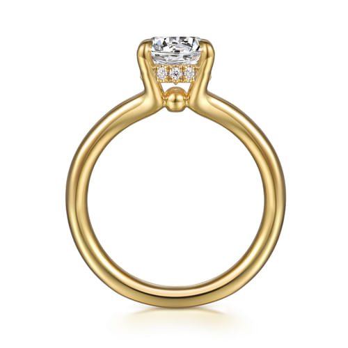 14K Yellow Gold Split Shank Oval Diamond Engagement Ring
