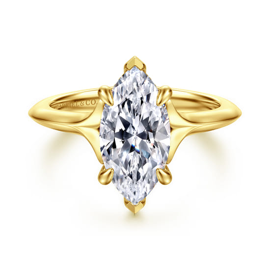 Gabriel - 14K Yellow Gold Split Shank Oval Diamond Engagement Ring Gabriel - 14K Yellow Gold Split Shank Oval Diamond Engagement Ring