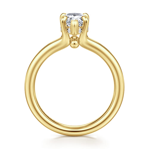 14K Yellow Gold Split Shank Pear Shape Diamond Engagement Ring