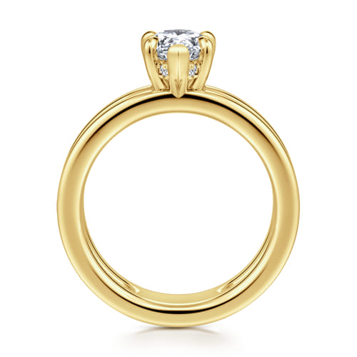 14K Yellow Gold Split Shank Pear Shape Diamond Engagement Ring