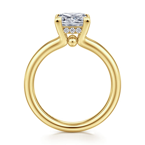 14K Yellow Gold Split Shank Princess Cut Diamond Engagement Ring