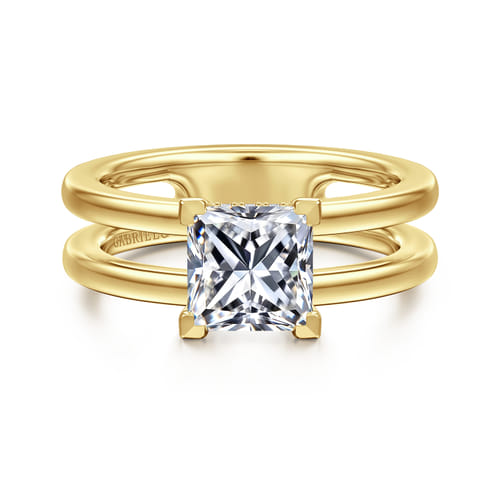 14K Yellow Gold Split Shank Princess Cut Diamond Engagement Ring 14K Yellow Gold Split Shank Princess Cut Diamond Engagement Ring