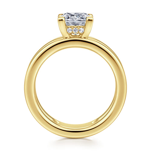 14K Yellow Gold Split Shank Princess Cut Diamond Engagement Ring 14K Yellow Gold Split Shank Princess Cut Diamond Engagement Ring